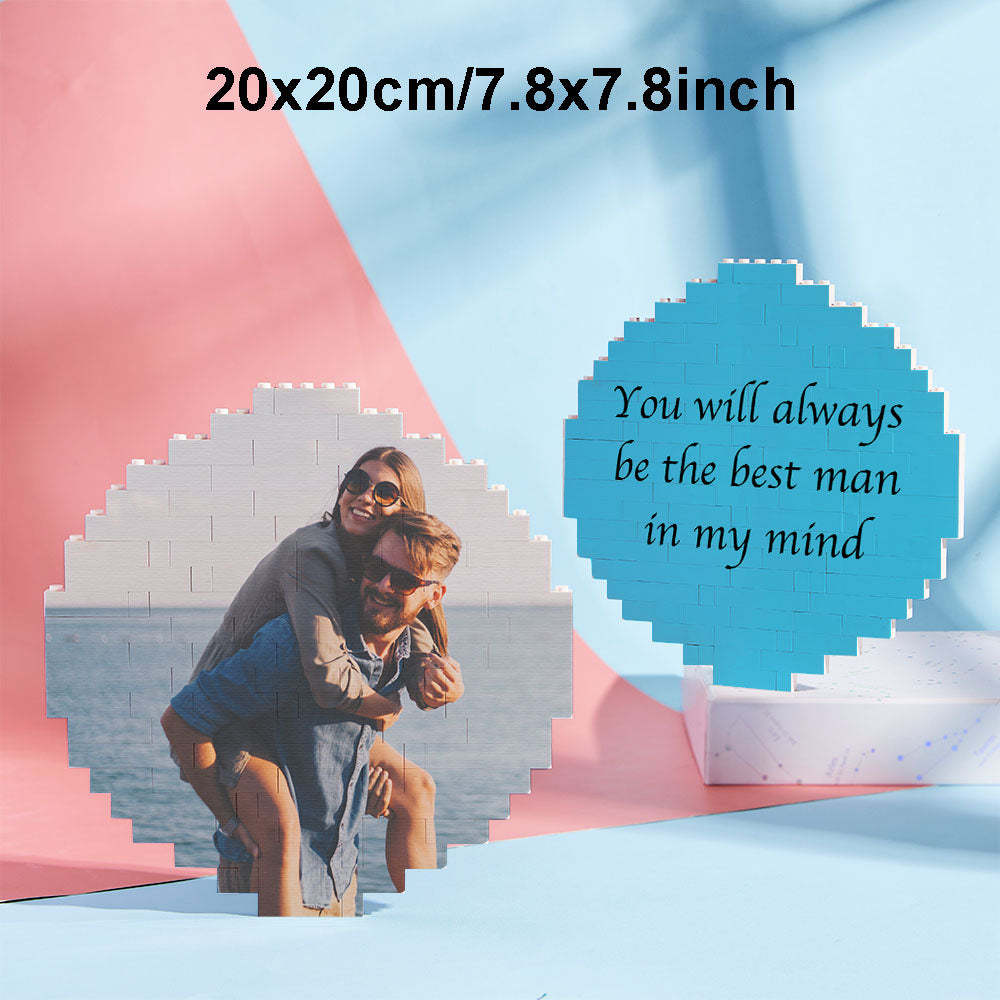 Custom Photo Building Brick Personalized Music Code Block Heart Shaped Photo Block Gifts for Her