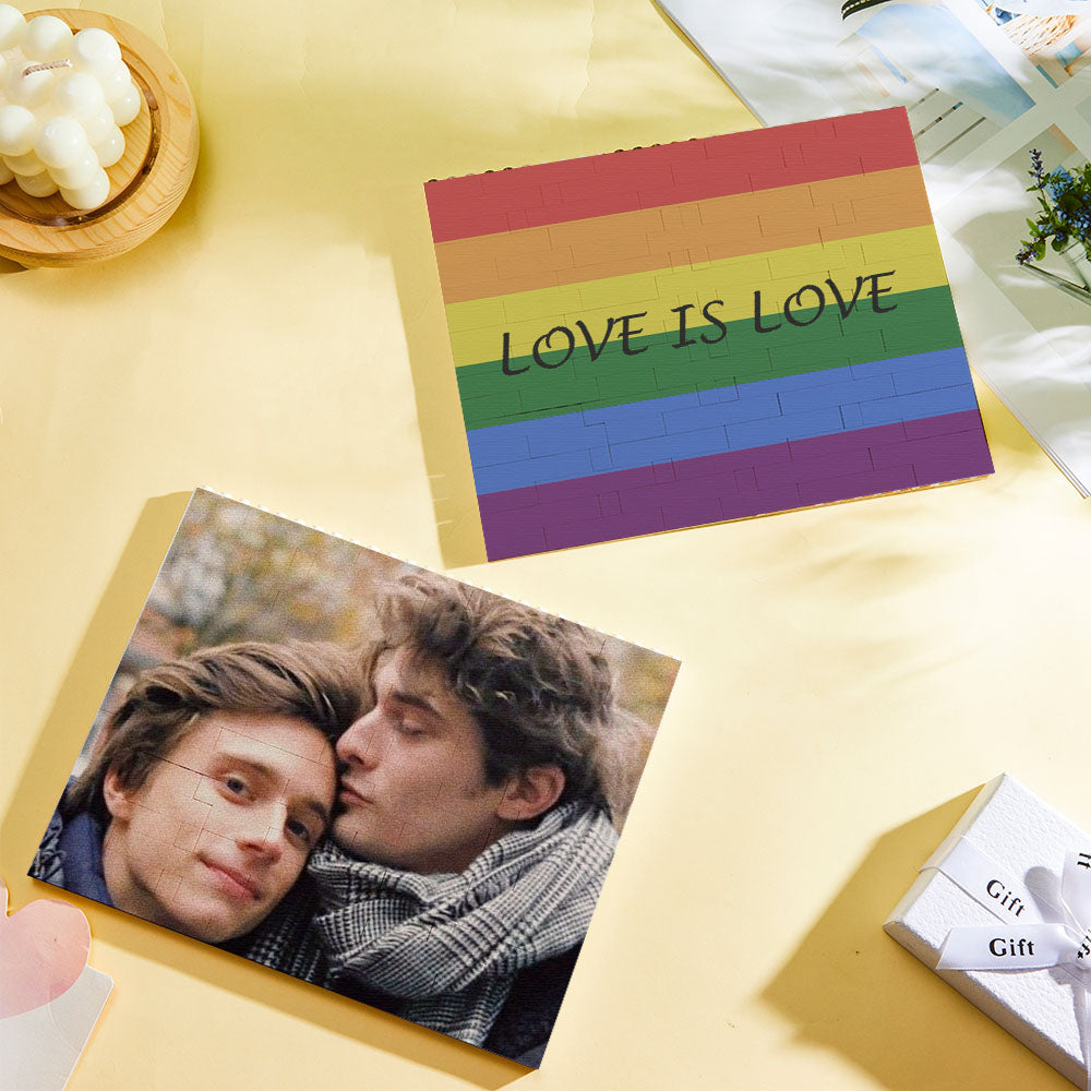 Personalized Building Brick Custom Photo Block Square Shape LGBTQ Love Gifts