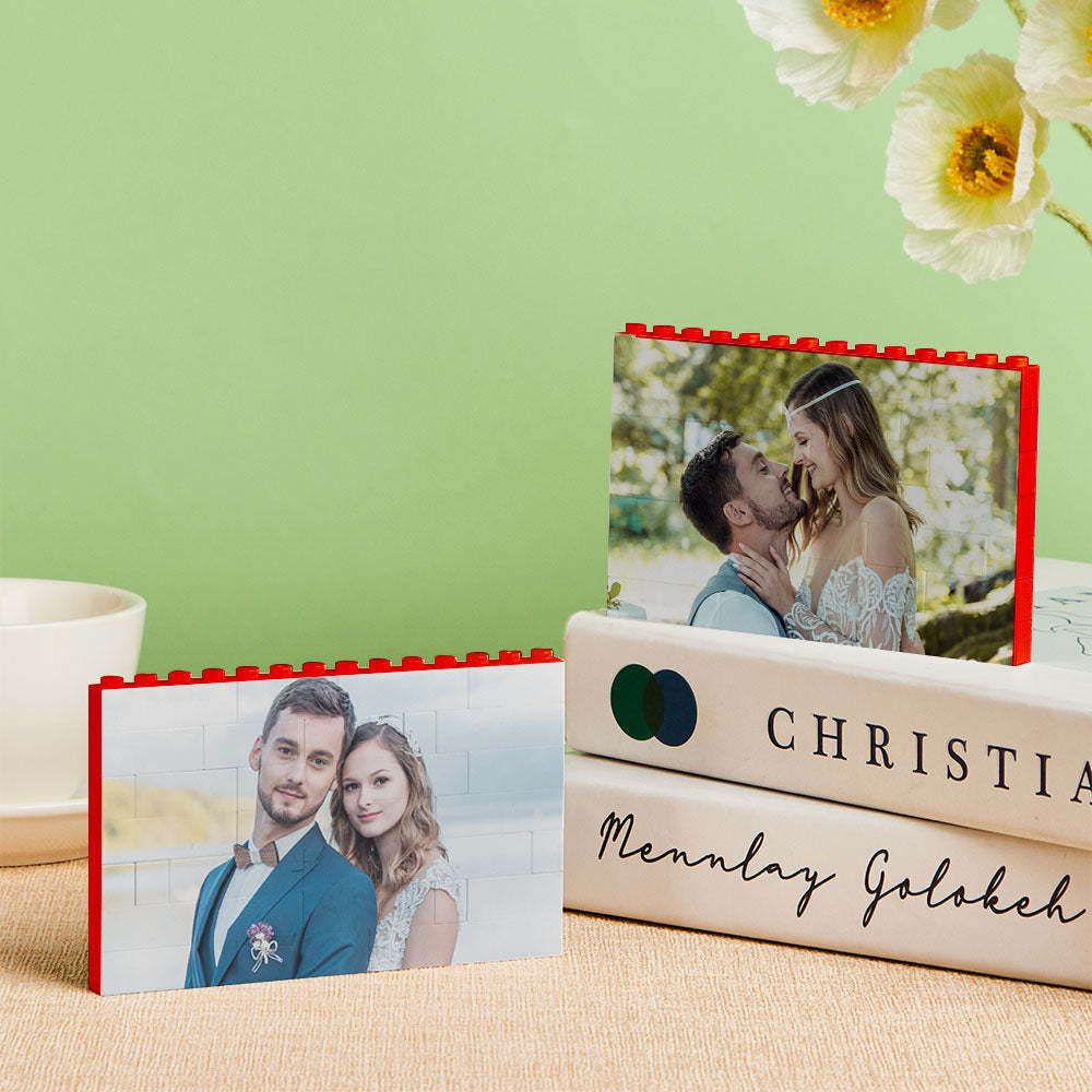 Personalized Horizontal Multicolor Building Bricks Photo Block Christmas Gifts