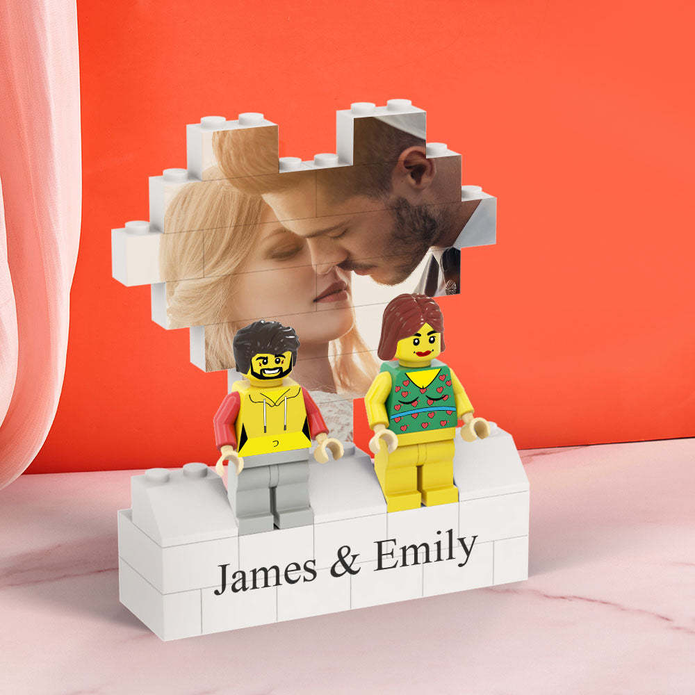 Custom Heart Shaped Photo Building Block Set Figures Building Kits