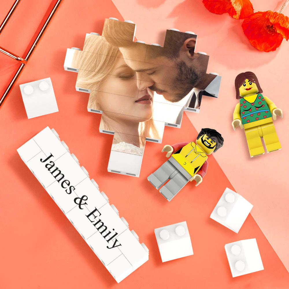 Custom Heart Shaped Photo Building Block Set Figures Building Kits