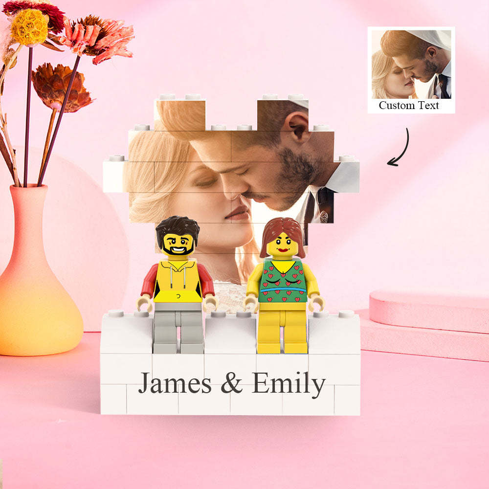 Custom Heart Shaped Photo Building Block Set Figures Building Kits