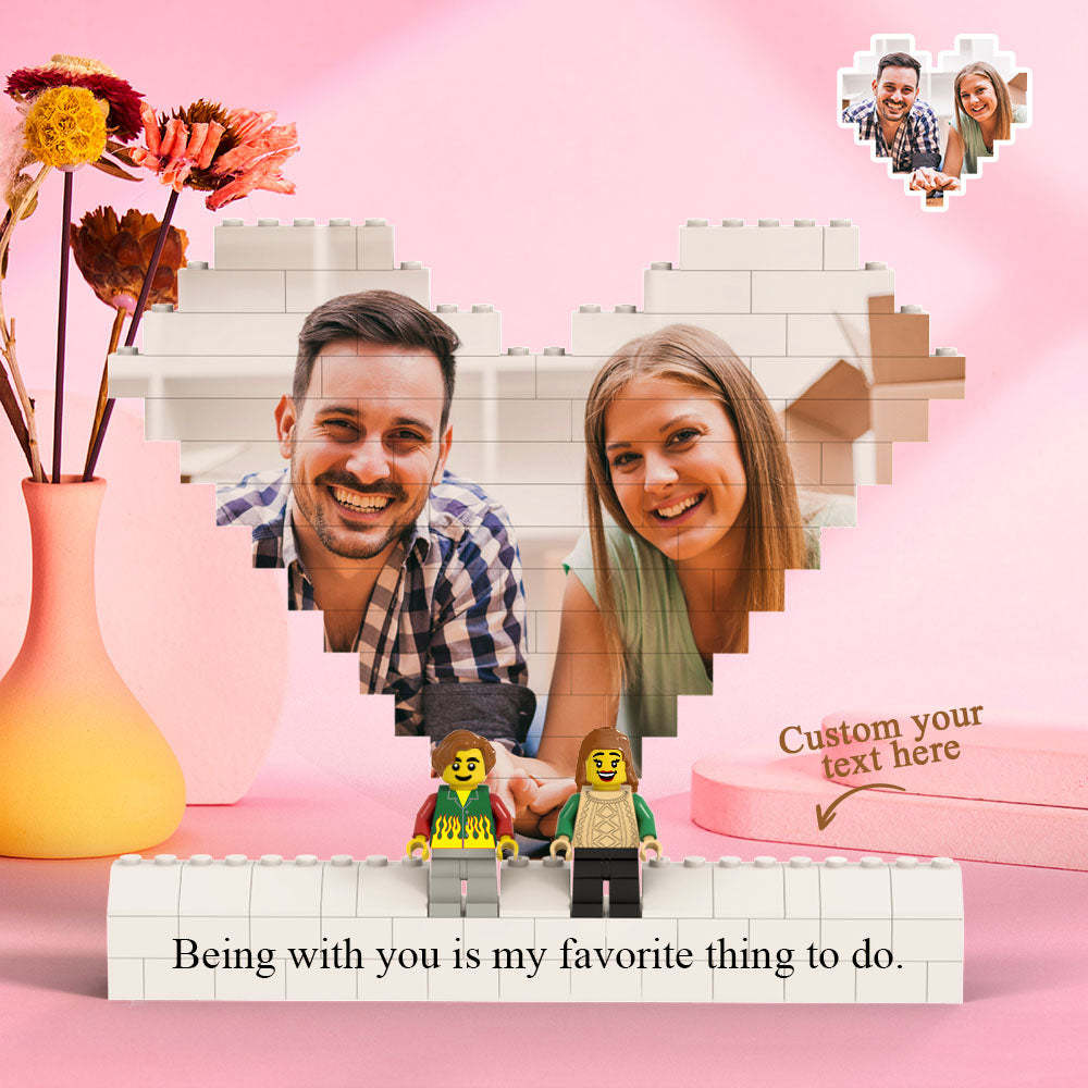 Custom Heart Shaped Photo Building Block Set Figures Building Kits