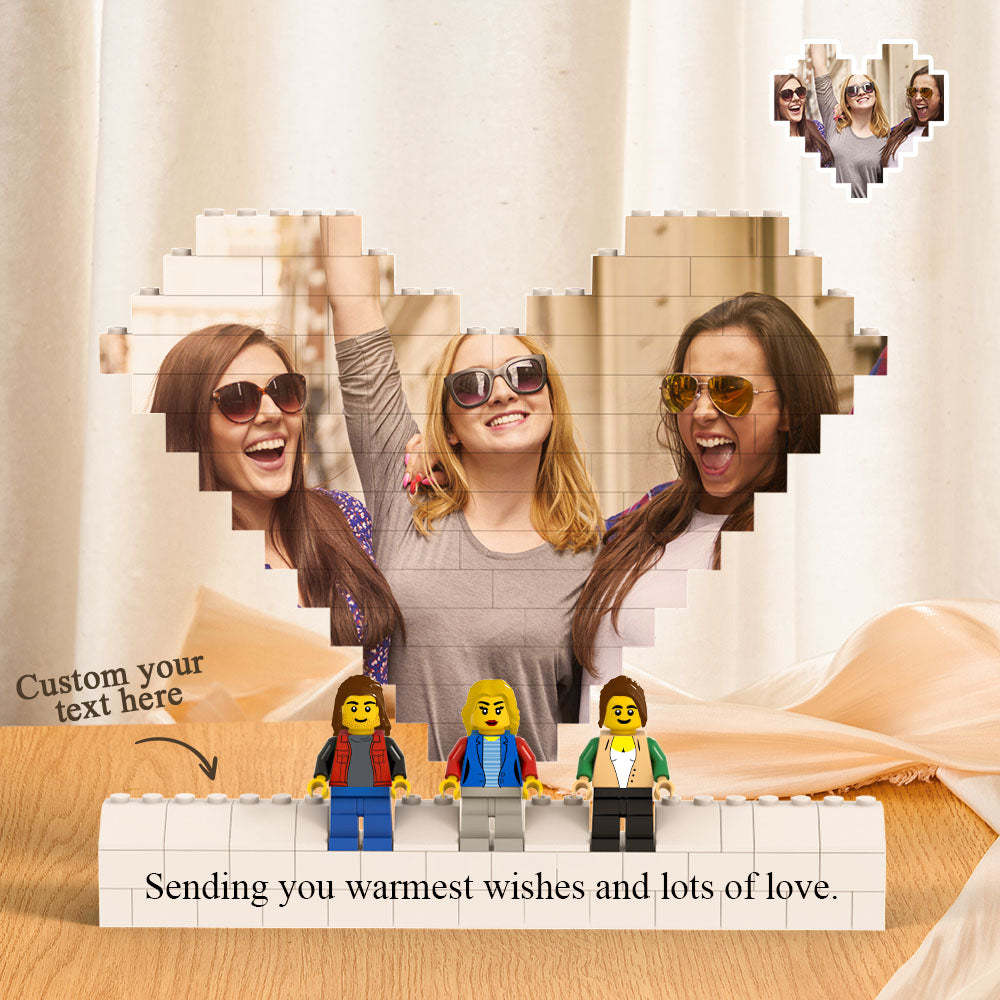 Custom Heart Shaped Photo Building Block Set Figures Building Kits