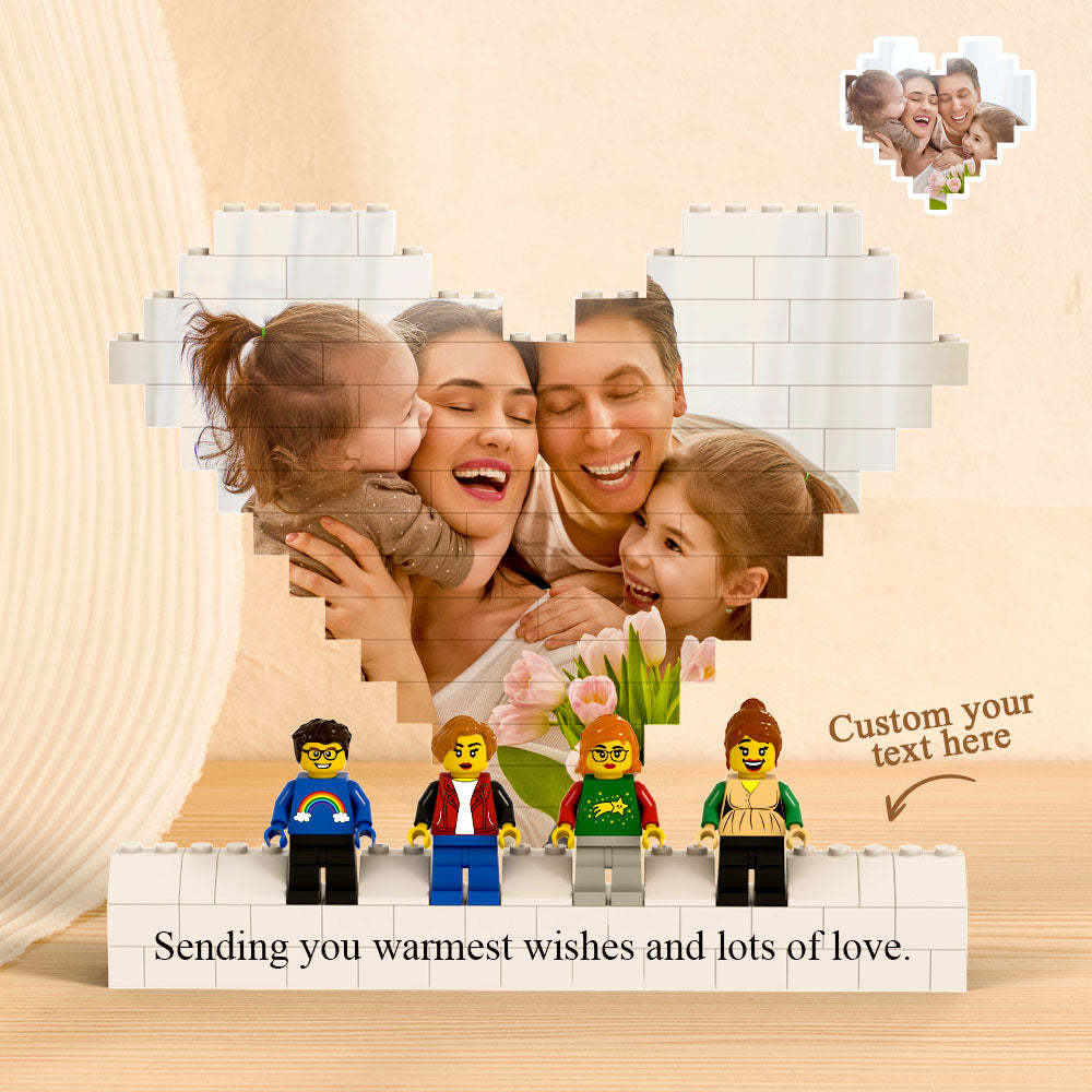 Custom Heart Shaped Photo Building Block Set Figures Building Kits
