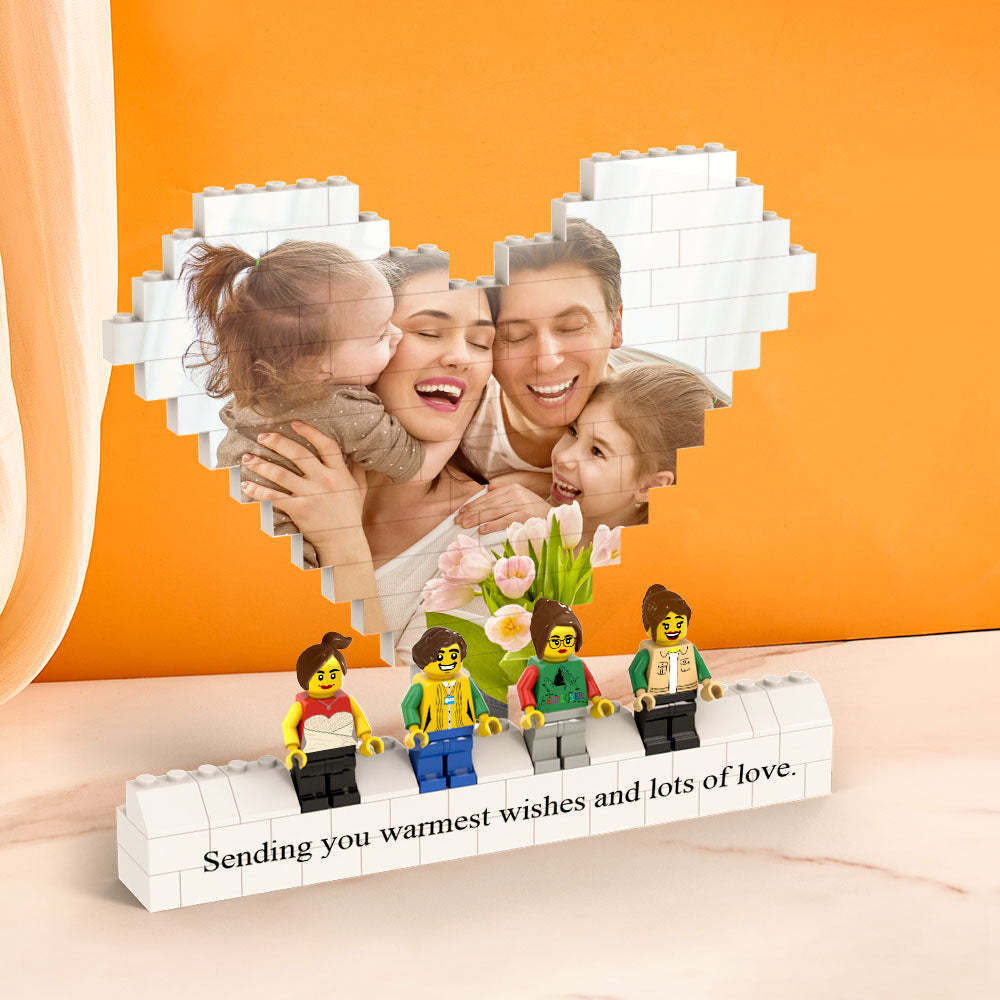 Custom Heart Shaped Photo Building Block Set Figures Building Kits