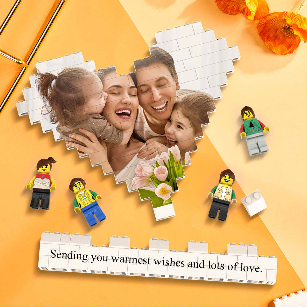 Custom Heart Shaped Photo Building Block Set Figures Building Kits