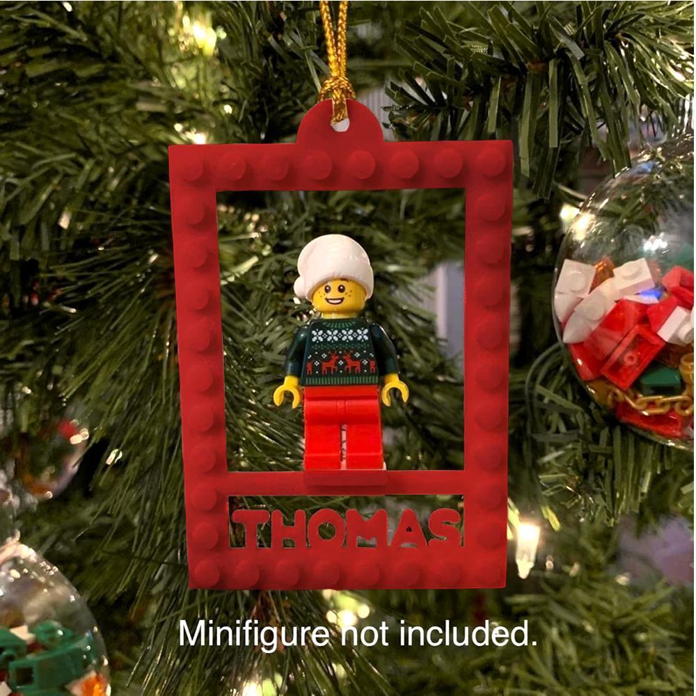 Custom Name Minifig Holder Ornament (Minifigs not included) Xmas Tree Decor