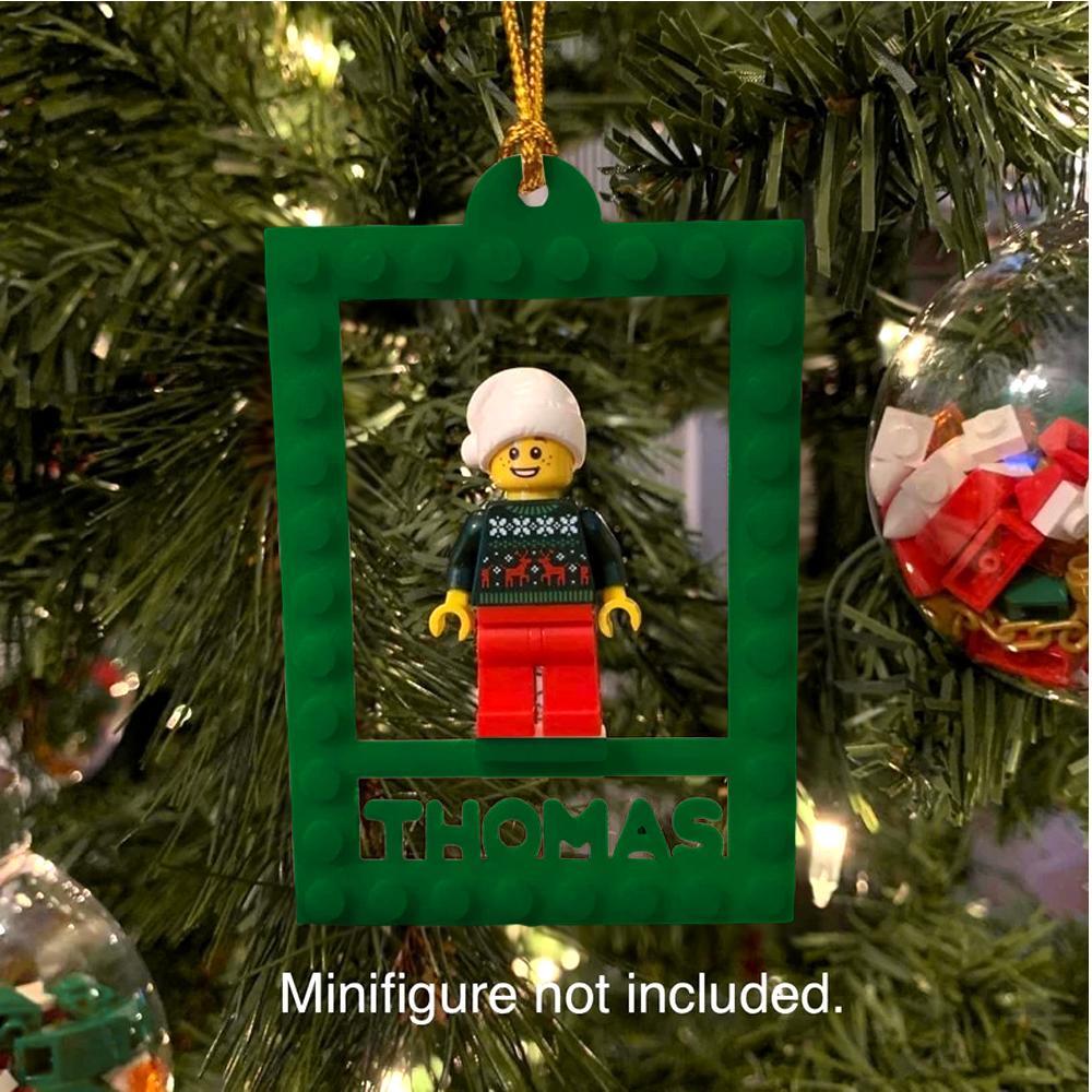 Custom Name Minifig Holder Ornament (Minifigs not included) Xmas Tree Decor