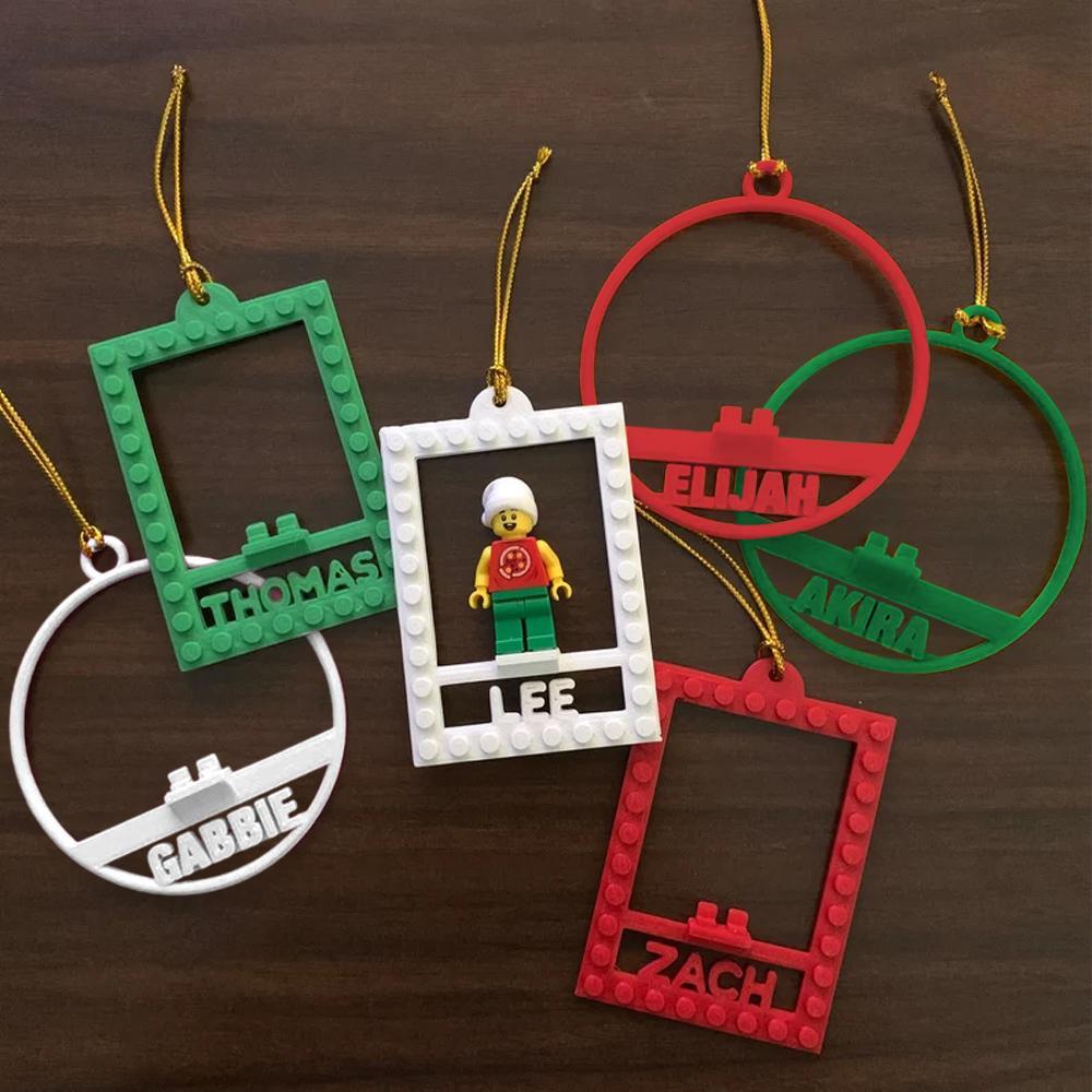 Custom Name Minifig Holder Ornament (Minifigs not included) Xmas Tree Decor
