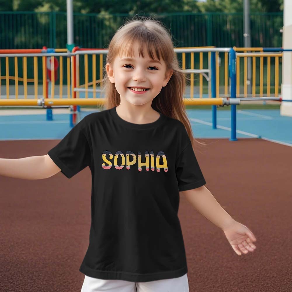 Personalized Back to School Pencil Name T-shirt First Day of School Shirt Gift for Kids - Myphotowallet