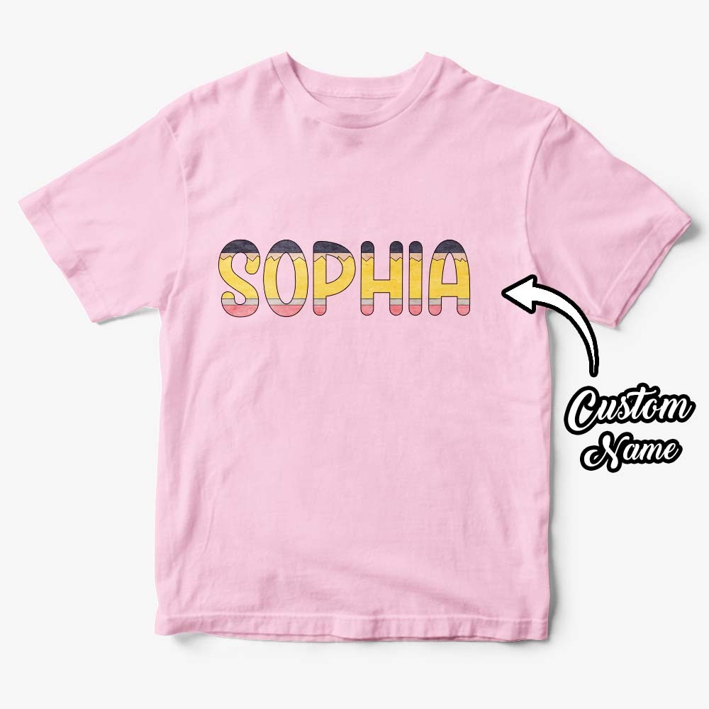 Personalized Back to School Pencil Name T-shirt First Day of School Shirt Gift for Kids - Myphotowallet