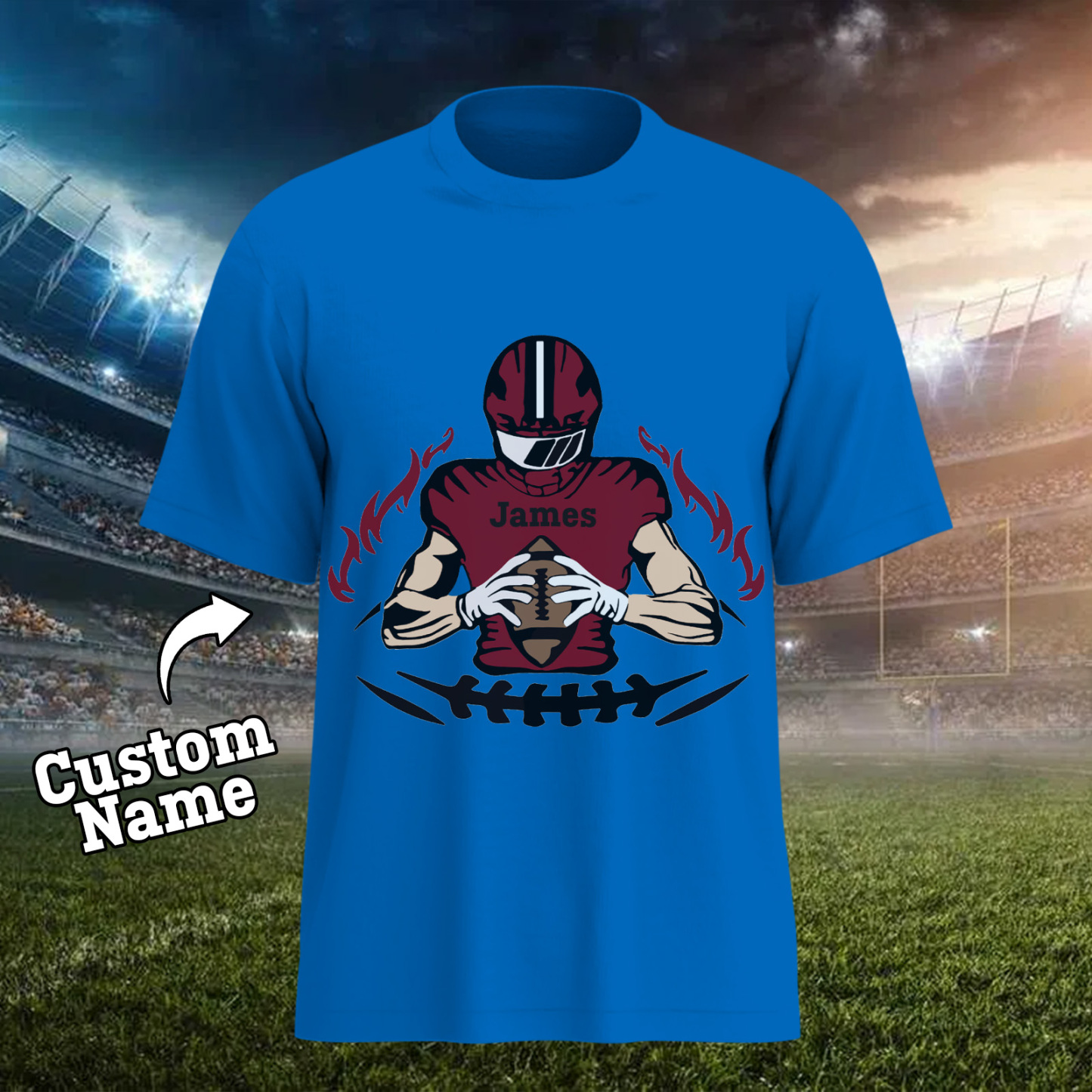 Shine On Game Day - Custom Glitter Football Player Hoodie T-shirt - 