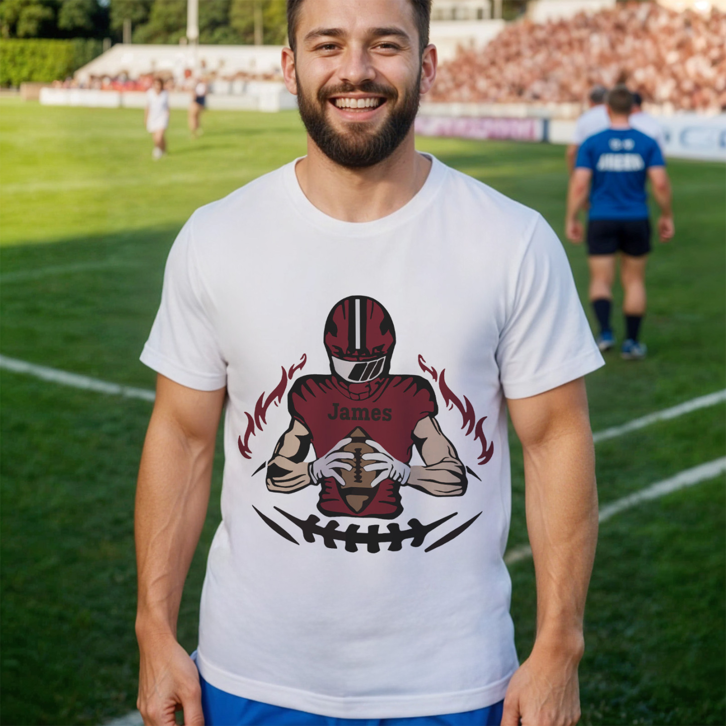 Shine On Game Day - Custom Glitter Football Player Hoodie T-shirt - 