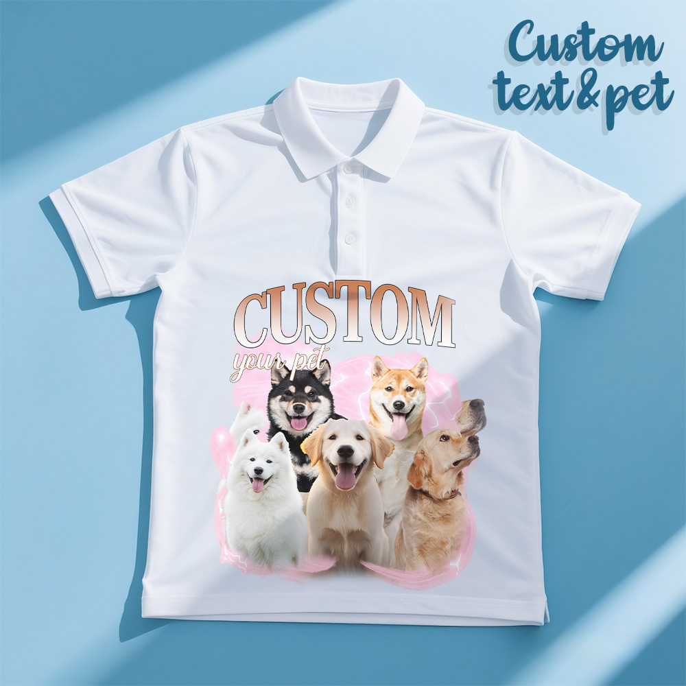 Custom Polo Shirt for Man Personalized Polo Shirt with Text Photo Dog Logo Gift For Him -
