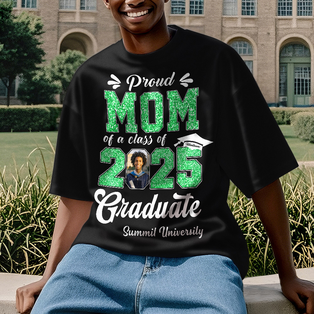 Custom Graduation T-Shirt Personalized Proud Family Graduate Photo and Name Graduation T-Shirt Gift