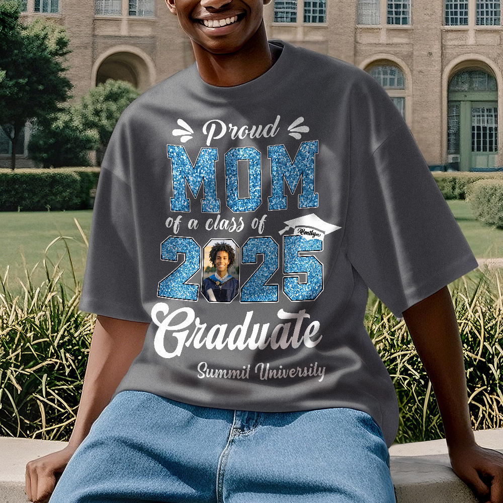 Custom Graduation T-Shirt Personalized Proud Family Graduate Photo and Name Graduation T-Shirt Gift