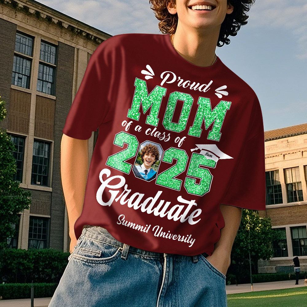 Custom Graduation T-Shirt Personalized Proud Family Graduate Photo and Name Graduation T-Shirt Gift