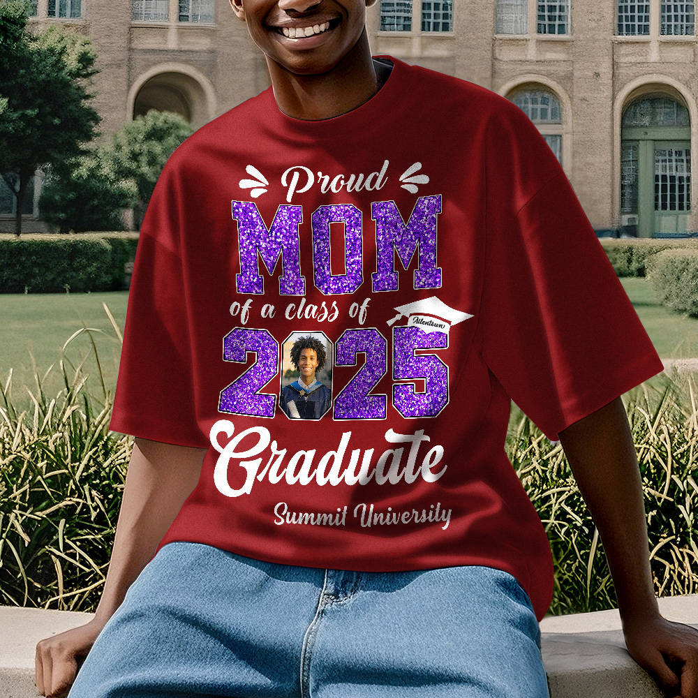 Custom Graduation T-Shirt Personalized Proud Family Graduate Photo and Name Graduation T-Shirt Gift