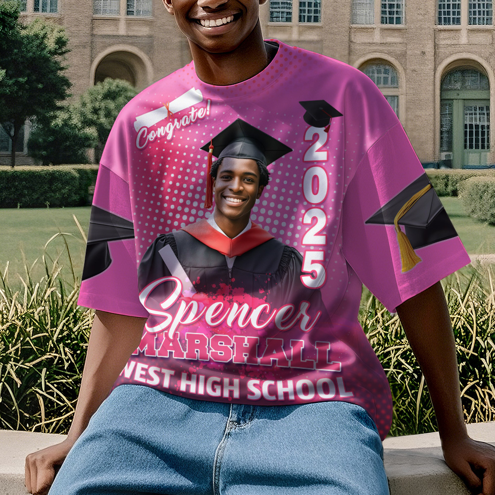 Custom 3D Graduation T-shirt Personalized Photo & Name T-shirt Congratulate Gift