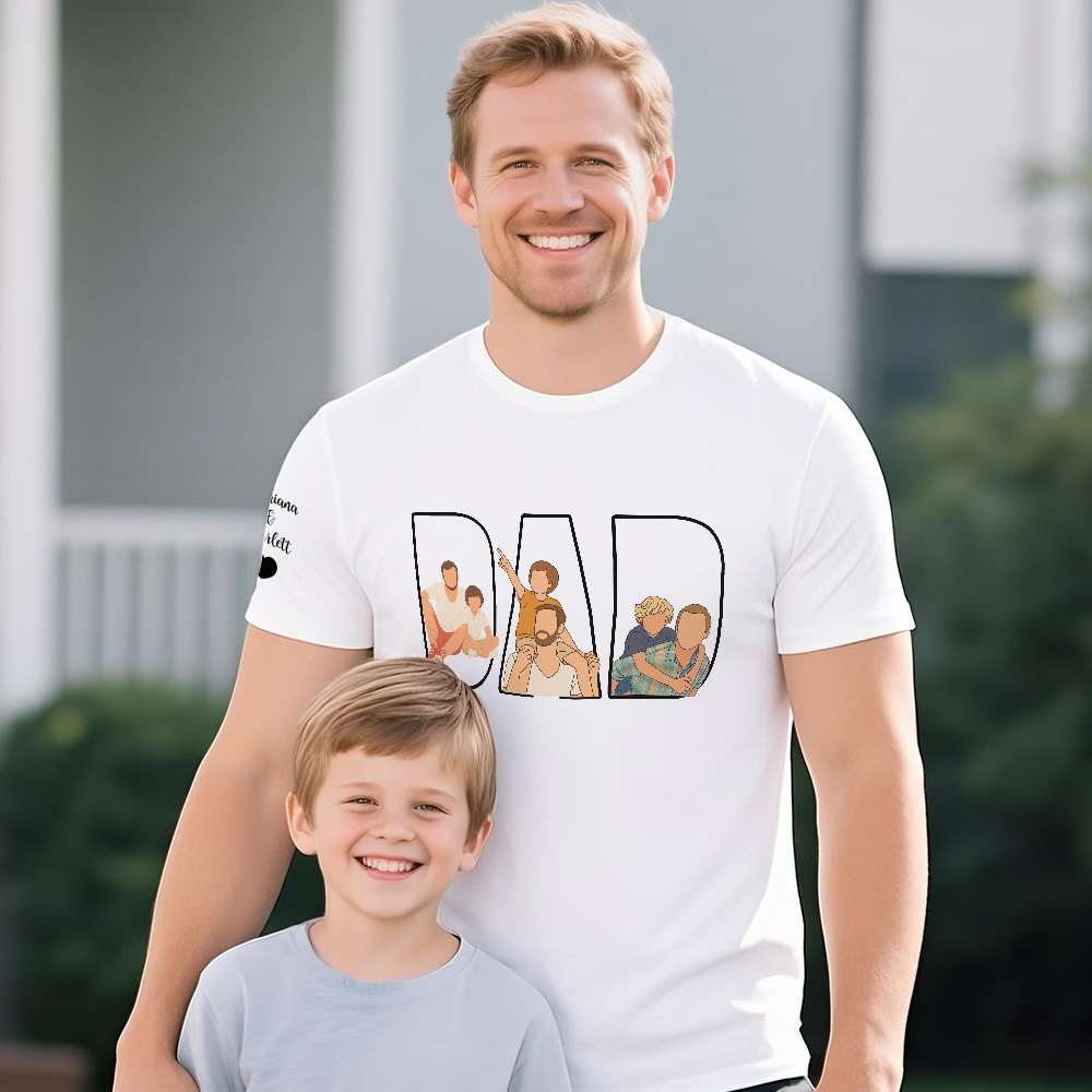 Custom Photo Portrait Embroidery Sweatshirt/Hoodie | Portrait From Photo | Memorial Shirt for Dad Mom - 