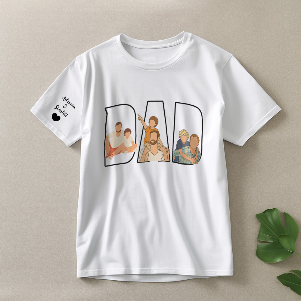 Custom Photo Portrait Embroidery Sweatshirt/Hoodie | Portrait From Photo | Memorial Shirt for Dad Mom - 