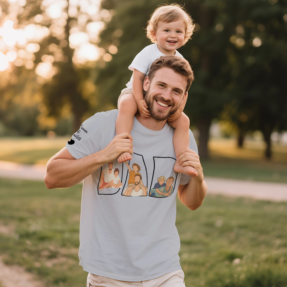 Custom Photo Portrait Embroidery Sweatshirt/Hoodie | Portrait From Photo | Memorial Shirt for Dad Mom - 