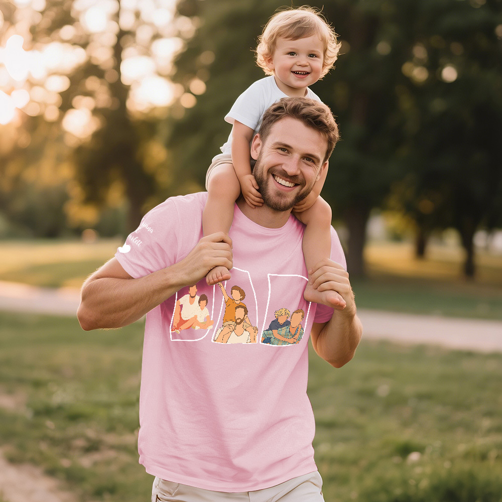 Custom Photo Portrait Embroidery Sweatshirt/Hoodie | Portrait From Photo | Memorial Shirt for Dad Mom - 
