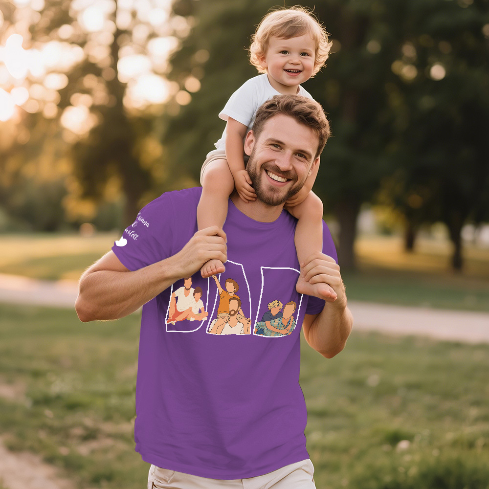 Custom Photo Portrait Embroidery Sweatshirt/Hoodie | Portrait From Photo | Memorial Shirt for Dad Mom - 