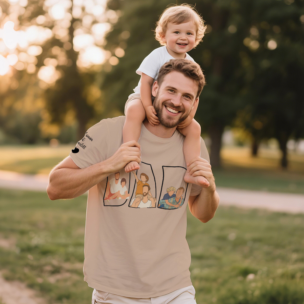 Custom Photo Portrait Embroidery Sweatshirt/Hoodie | Portrait From Photo | Memorial Shirt for Dad Mom - 