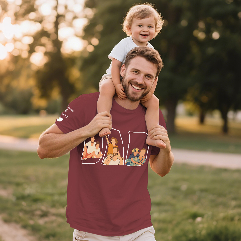 Custom Photo Portrait Embroidery Sweatshirt/Hoodie | Portrait From Photo | Memorial Shirt for Dad Mom - 