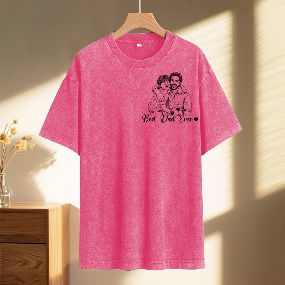 Custom Photo Shirt For Dad, Fathers Day Gifts, Father's Day Shirt, Personalized Dad Portrait Shirt, Dad Birthday Gifts, Gift for Husband - 