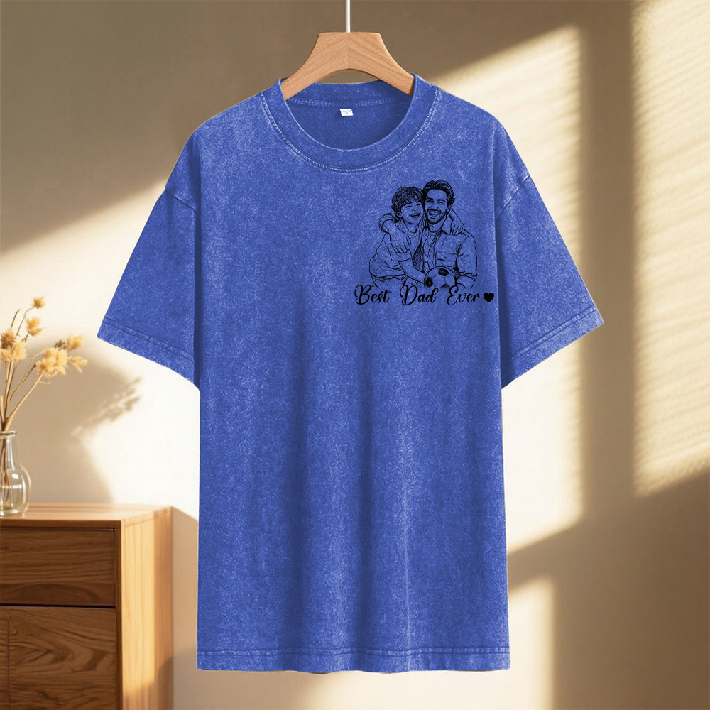 Custom Photo Shirt For Dad, Fathers Day Gifts, Father's Day Shirt, Personalized Dad Portrait Shirt, Dad Birthday Gifts, Gift for Husband - 