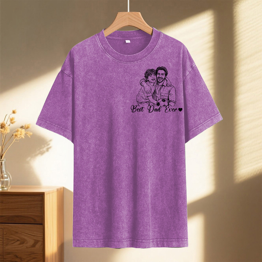 Custom Photo Shirt For Dad, Fathers Day Gifts, Father's Day Shirt, Personalized Dad Portrait Shirt, Dad Birthday Gifts, Gift for Husband - 