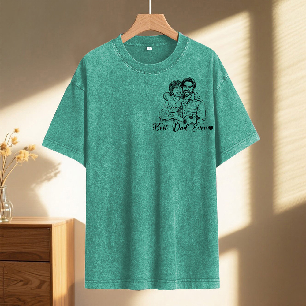 Custom Photo Shirt For Dad, Fathers Day Gifts, Father's Day Shirt, Personalized Dad Portrait Shirt, Dad Birthday Gifts, Gift for Husband - 