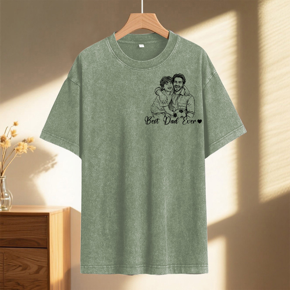 Custom Photo Shirt For Dad, Fathers Day Gifts, Father's Day Shirt, Personalized Dad Portrait Shirt, Dad Birthday Gifts, Gift for Husband - 