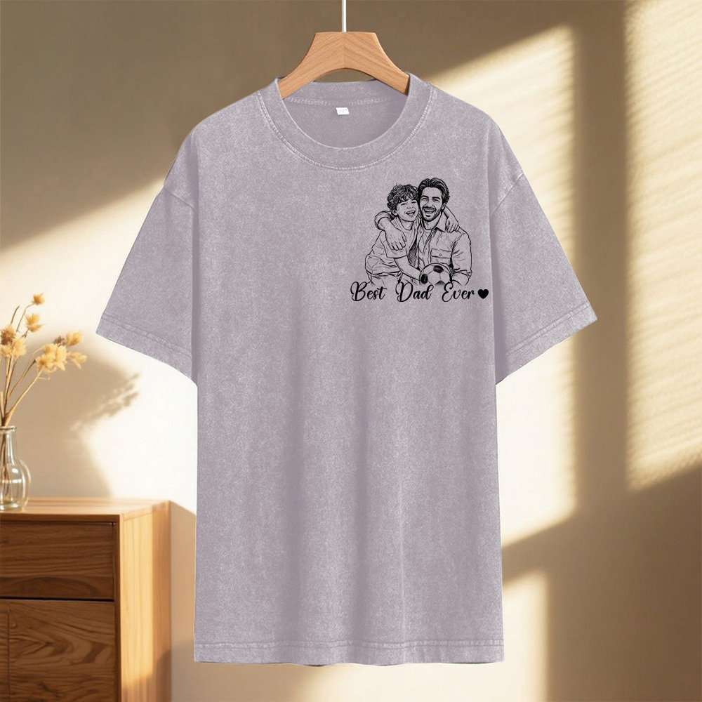 Custom Photo Shirt For Dad, Fathers Day Gifts, Father's Day Shirt, Personalized Dad Portrait Shirt, Dad Birthday Gifts, Gift for Husband - 