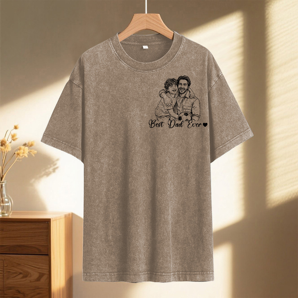 Custom Photo Shirt For Dad, Fathers Day Gifts, Father's Day Shirt, Personalized Dad Portrait Shirt, Dad Birthday Gifts, Gift for Husband - 