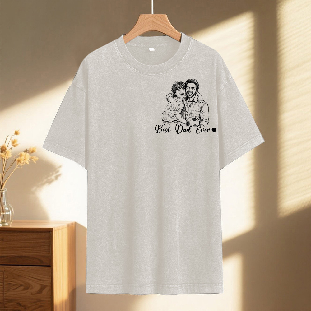 Custom Photo Shirt For Dad, Fathers Day Gifts, Father's Day Shirt, Personalized Dad Portrait Shirt, Dad Birthday Gifts, Gift for Husband - 