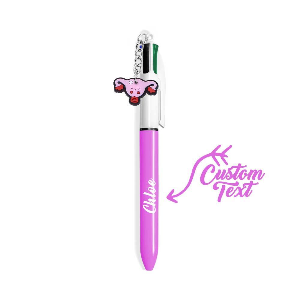 Personalised 4 in 1 Multicoloured Nurse Retractable Ball Pen with Name and Cute Charm Birthday Christmas Appreciation Gift for Nurse Medical Staff
