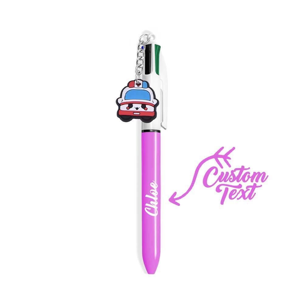 Personalised 4 in 1 Multicoloured Nurse Retractable Ball Pen with Name and Cute Charm Birthday Christmas Appreciation Gift for Nurse Medical Staff