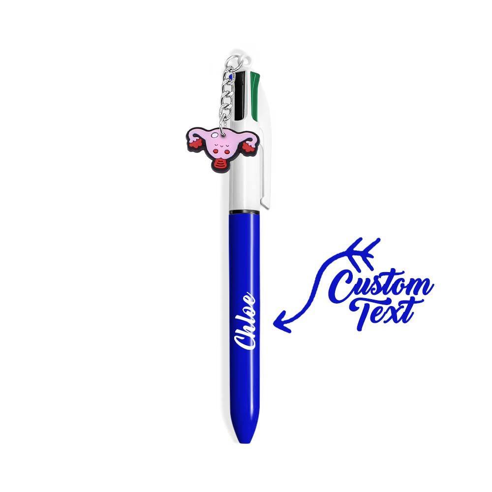 Personalised 4 in 1 Multicoloured Nurse Retractable Ball Pen with Name and Cute Charm Birthday Christmas Appreciation Gift for Nurse Medical Staff