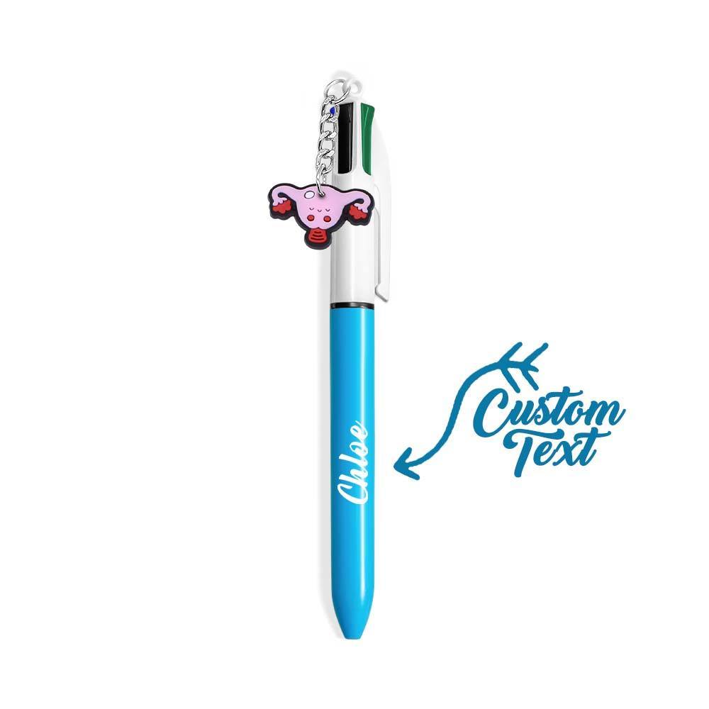 Personalised 4 in 1 Multicoloured Nurse Retractable Ball Pen with Name and Cute Charm Birthday Christmas Appreciation Gift for Nurse Medical Staff