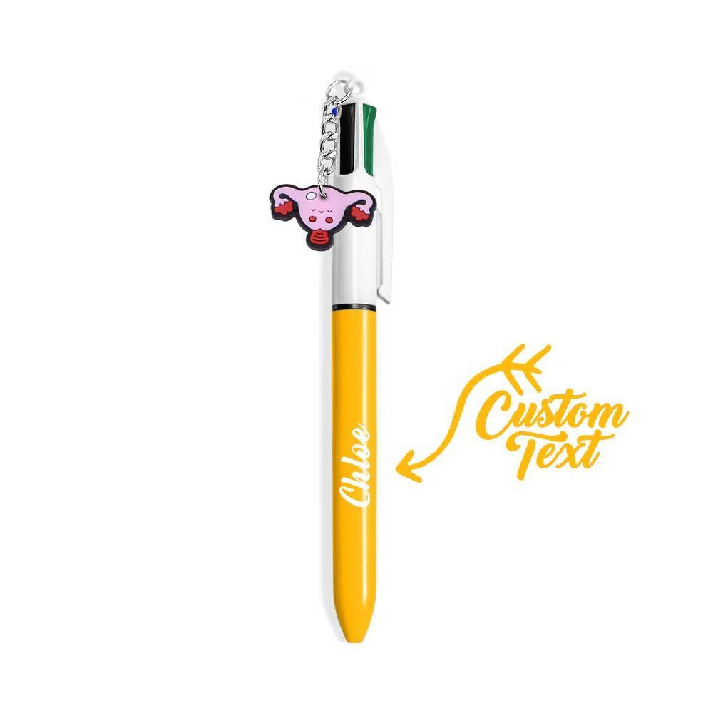 Personalised 4 in 1 Multicoloured Nurse Retractable Ball Pen with Name and Cute Charm Birthday Christmas Appreciation Gift for Nurse Medical Staff
