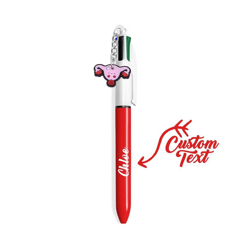 Personalised 4 in 1 Multicoloured Nurse Retractable Ball Pen with Name and Cute Charm Birthday Christmas Appreciation Gift for Nurse Medical Staff