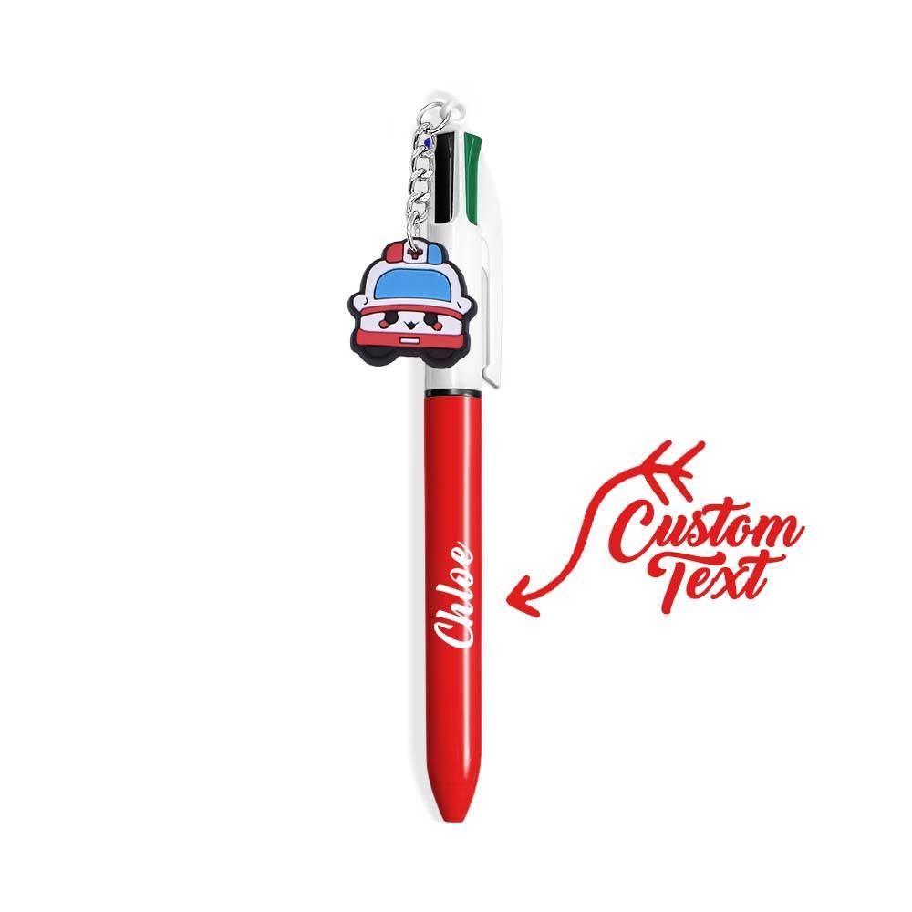 Personalised 4 in 1 Multicoloured Nurse Retractable Ball Pen with Name and Cute Charm Birthday Christmas Appreciation Gift for Nurse Medical Staff
