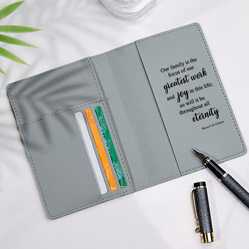 Personalized LDS Temple Recommend and Temple Ordinance Leather Holder with Name and Quote Baptism Worship Christmas Gift for Latter-day Saints