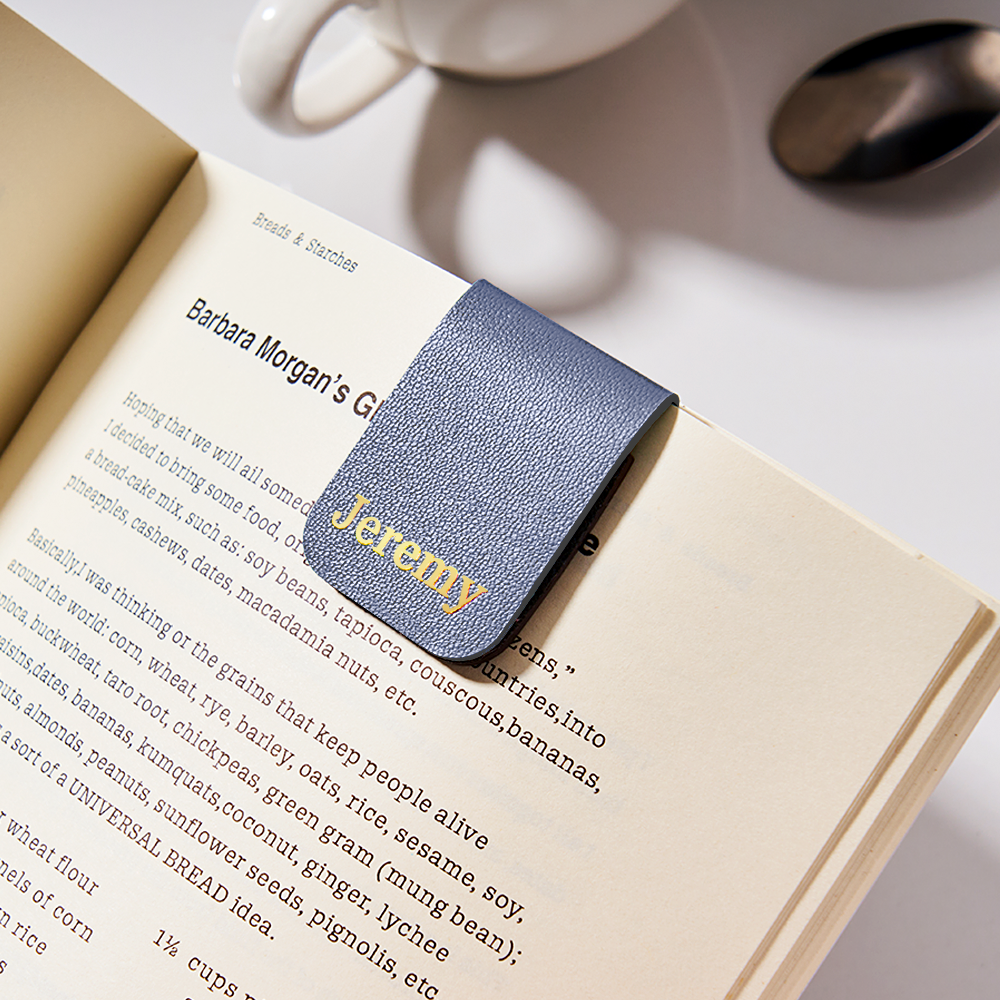 Personalized Minimalist Magnetic Leather Bookmark with Engraved Name Birthday Graduation Gift for Book Lovers Bookworm