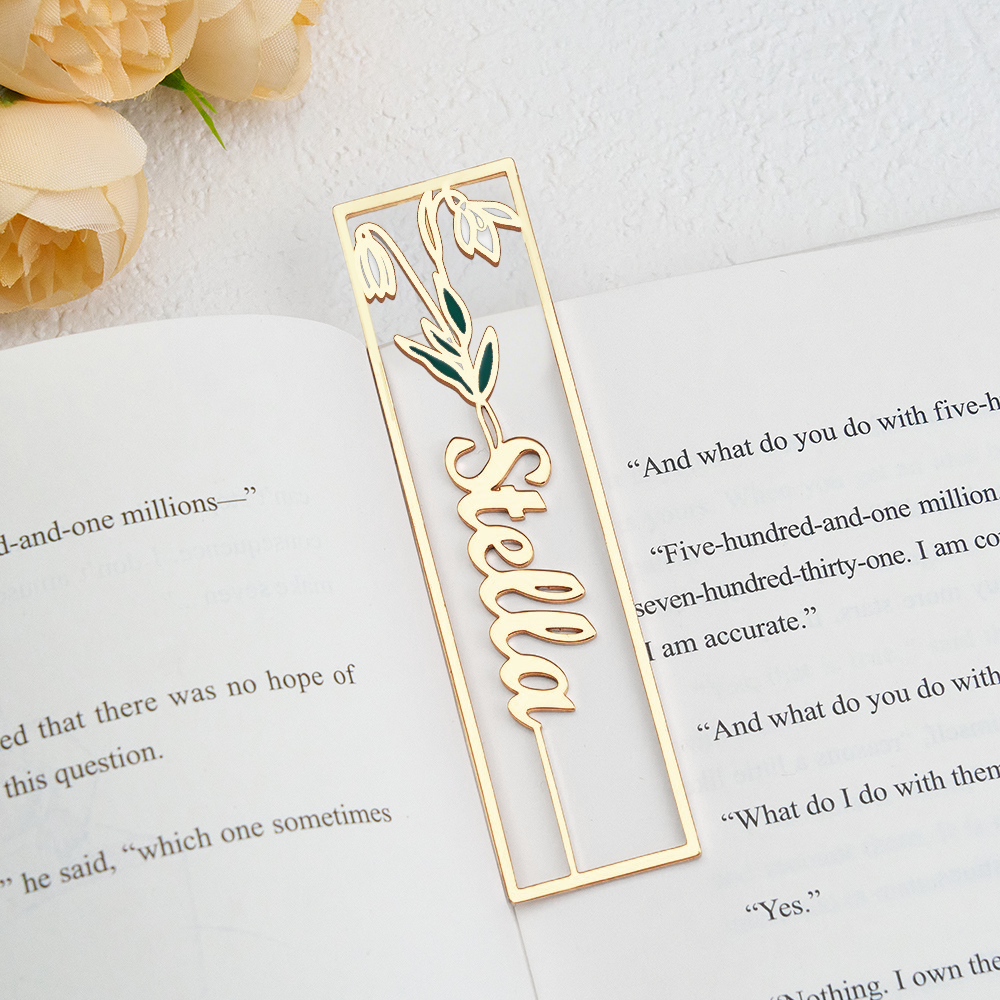 Colorful Birthday Flower Bookmark, Custom Name Bookmark, Personalized Name Bookmark, Cutting 3D Names, Women Birthday Commemorative Gifts