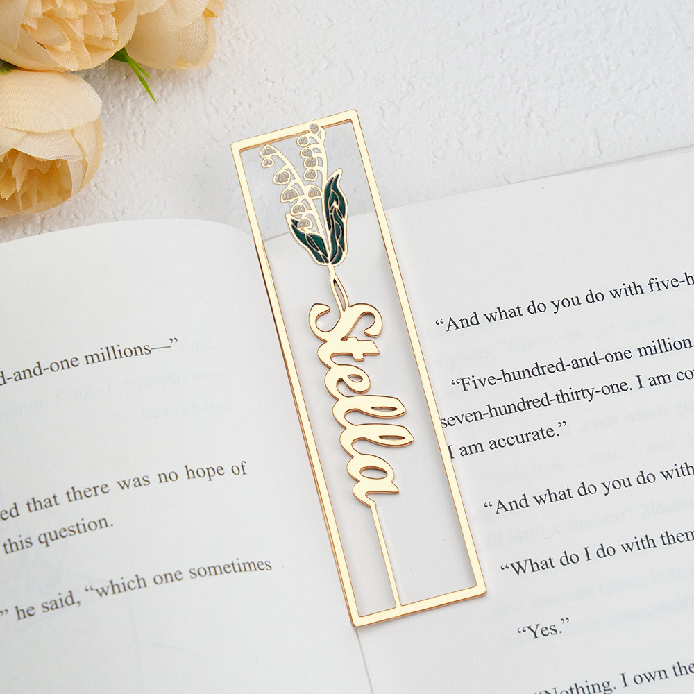 Colorful Birthday Flower Bookmark, Custom Name Bookmark, Personalized Name Bookmark, Cutting 3D Names, Women Birthday Commemorative Gifts